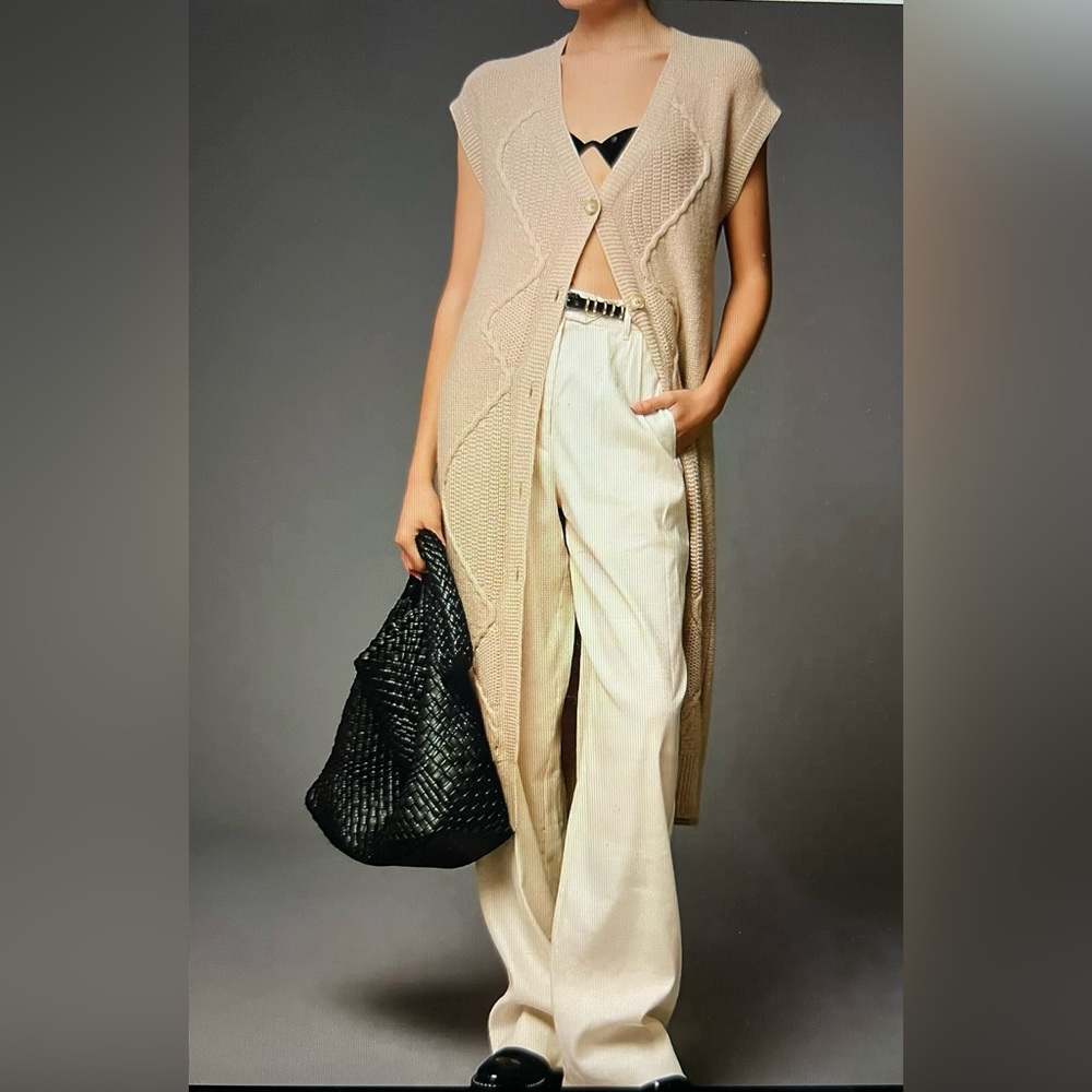 Anthropologie Sleeveless Duster Cardigan Sweater